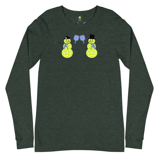 Pickle Life Snowman & Snow Woman Long Sleeve T-Shirt